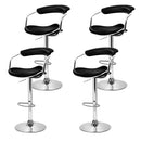 set of 4 PU Leather Bar Stools ADE Kitchen Chairs Swivel Bar Stool Black Gas Lift