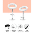Set of 4 Bar Stools RIO Kitchen Swivel Bar Stool PU Leather Chairs Gas Lift White