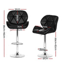 Set of 4 Kitchen Bar Stools Swivel Bar Stool PU Leather Gas Lift Chairs Black