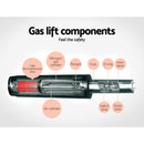 Set of 2 Bar Stools Gas Lift Kitchen Swivel Chairs PU Leather Chrome Grey