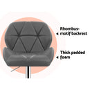 Set of 4 Kitchen Bar Stools Swivel Bar Stool PU Leather Gas Lift Chairs Grey