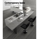 Set of 2 PU Leather Gas Lift Bar Stools - Black