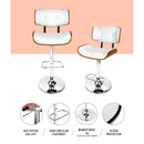 Wooden Gas Lift  Bar Stools - White