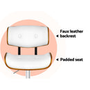 Set of 2 Wooden Bar Stools Bar Stool Kitchen Chair Dining White Pad Gas Lift