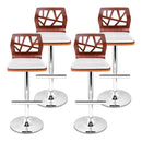 set of 4 Wooden Bar Stools Bar Stool Kitchen Chair Dining Pad Gas Lift White