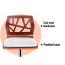 set of 4 Wooden Bar Stools Bar Stool Kitchen Chair Dining Pad Gas Lift White