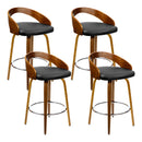 set of 4 Wooden Bar Stools Swivel Bar Stool Kitchen Dining Chairs Wood Black
