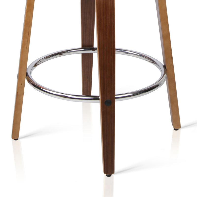 Set of 2 Wooden Swivel Bar Stools Kitchen Counter Barstool Charcoal Fabric