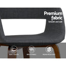 Set of 2 Timber Wood and Fabric Dining Chairs - Charcoal