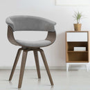 Dining chairs Bentwood Chair Kitchen Velvet Fabric Timber Wood Retro Grey