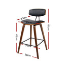 set of 4 Wooden Bar Stools Kitchen Bar Stool Dining Chair Cafe Wood Black