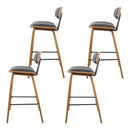 set of 4 Wooden Bar Stools Kitchen Bar Stool Dining Chair Cafe Wood Black