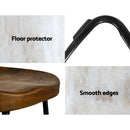 Set of 2 Wooden Backless Bar Stools - Black