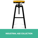 Adjutable Height Swivel Bar Stool - Black