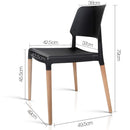 Set of 4 Wooden Stackable Dining Chairs - Black