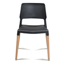 Set of 4 Wooden Stackable Dining Chairs - Black
