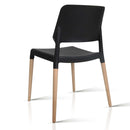 Set of 4 Wooden Stackable Dining Chairs - Black