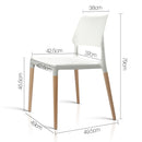 Set of 4 Wooden Stackable Dining Chairs - White