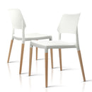 Set of 4 Wooden Stackable Dining Chairs - White