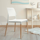 Set of 4 Wooden Stackable Dining Chairs - White