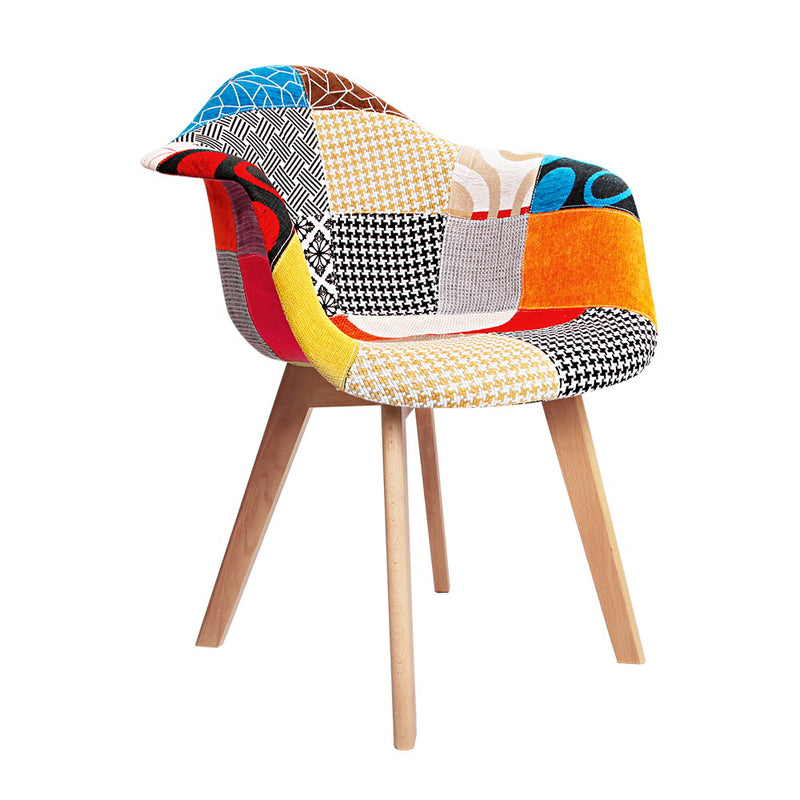 Set of 2 Fabric Dining Chairs