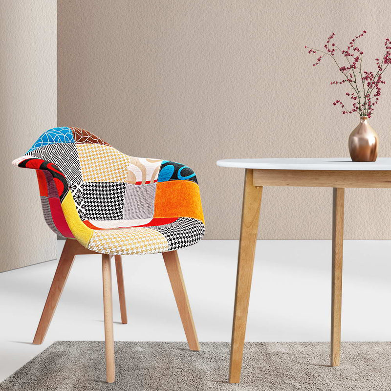 Set of 2 Fabric Dining Chairs