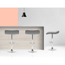 Set of 2 Fabric Bar Stools Swivel Bar Stool Dining Chairs Gas Lift Kitchen Grey