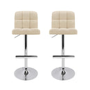 Set of 2 PU Leather Bar Stools NOEL Kitchen Chairs Swivel Bar Stool Gas Lift Beige