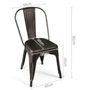 Set of 4 Metal Bar Stools - Gunmetal