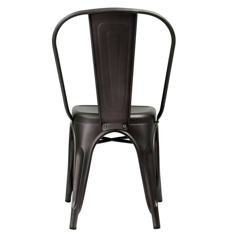 Set of 4 Metal Bar Stools - Gunmetal