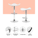 Set of 2 Gas Lift Bar Stools Swivel Chairs PU Leather Chrome White