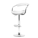 Set of 2 PU Leather Bar Stools - White