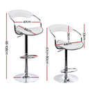 set of 4 PU Leather Bar Stools ADE Kitchen Chairs Swivel Bar Stool White Gas Lift