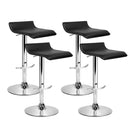 set of 4 Bar Stools SENA Kitchen Swivel Bar Stool PU Leather Chairs Gas Lift Black