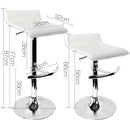 Set of 2 PU Leather Bar Stools - White