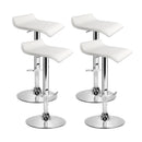 set of 4 Bar Stools SENA Kitchen Swivel Bar Stool PU Leather Chairs Gas Lift White