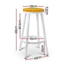 Set of 2 Wooden Stackable Bar Stools