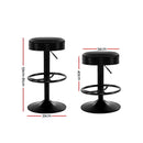 Set of 2 Kitchen Bar Stools Gas Lift Bar Stool Chairs Swivel Barstools Black