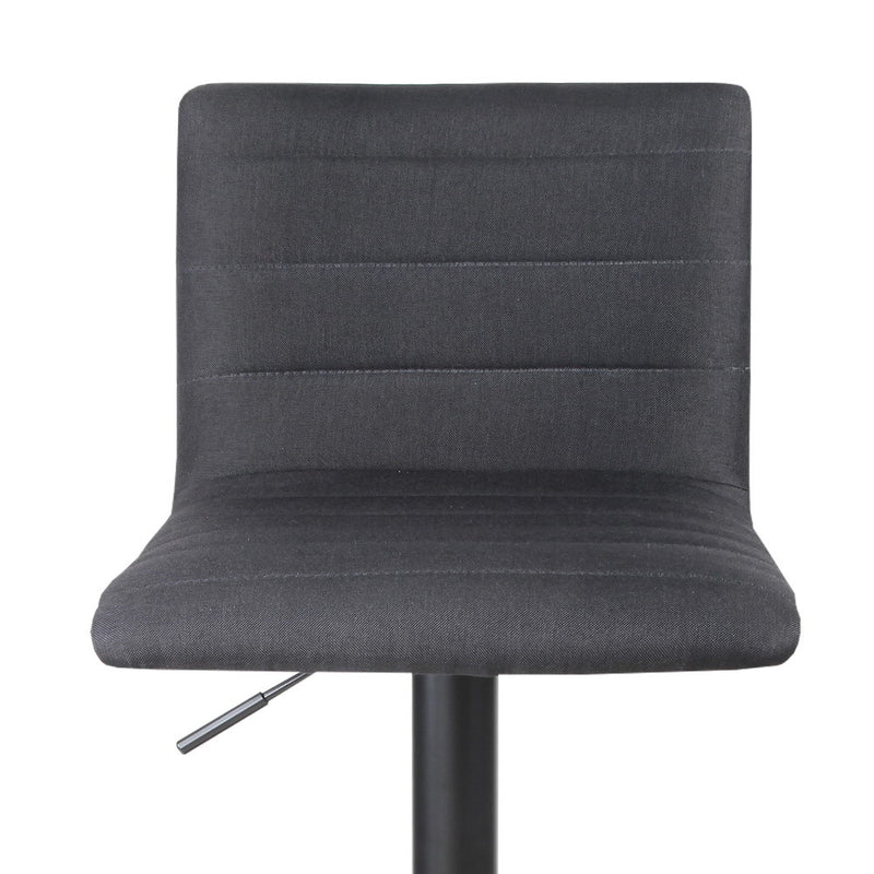 Set of 2 Fabric Bar Stools - Black