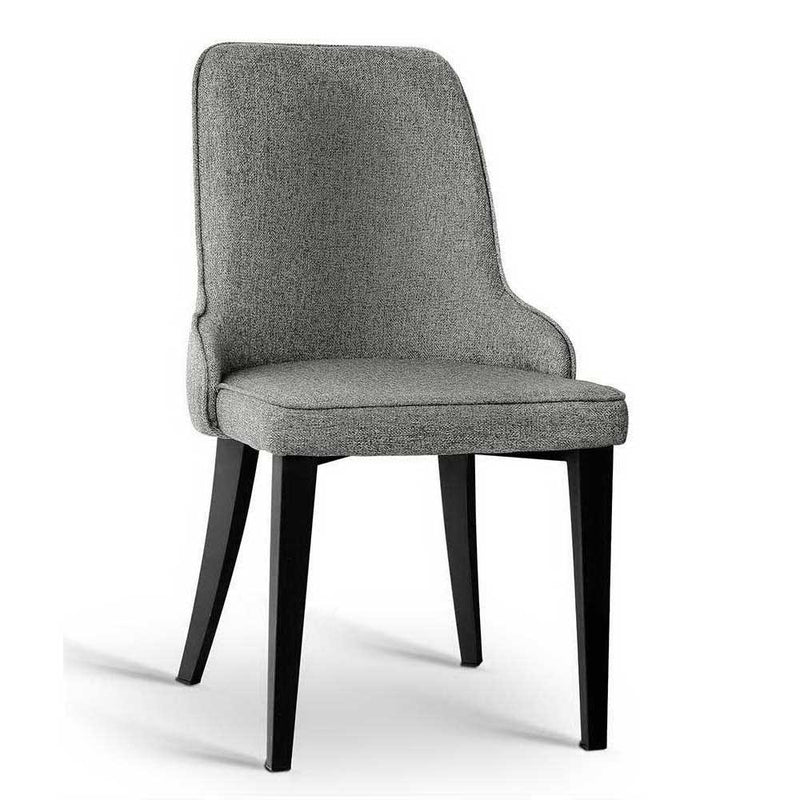Set of 2 Fabric Dining Chairs - Grey