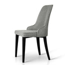 Set of 2 Fabric Dining Chairs - Grey