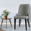 Set of 2 Fabric Dining Chairs - Grey