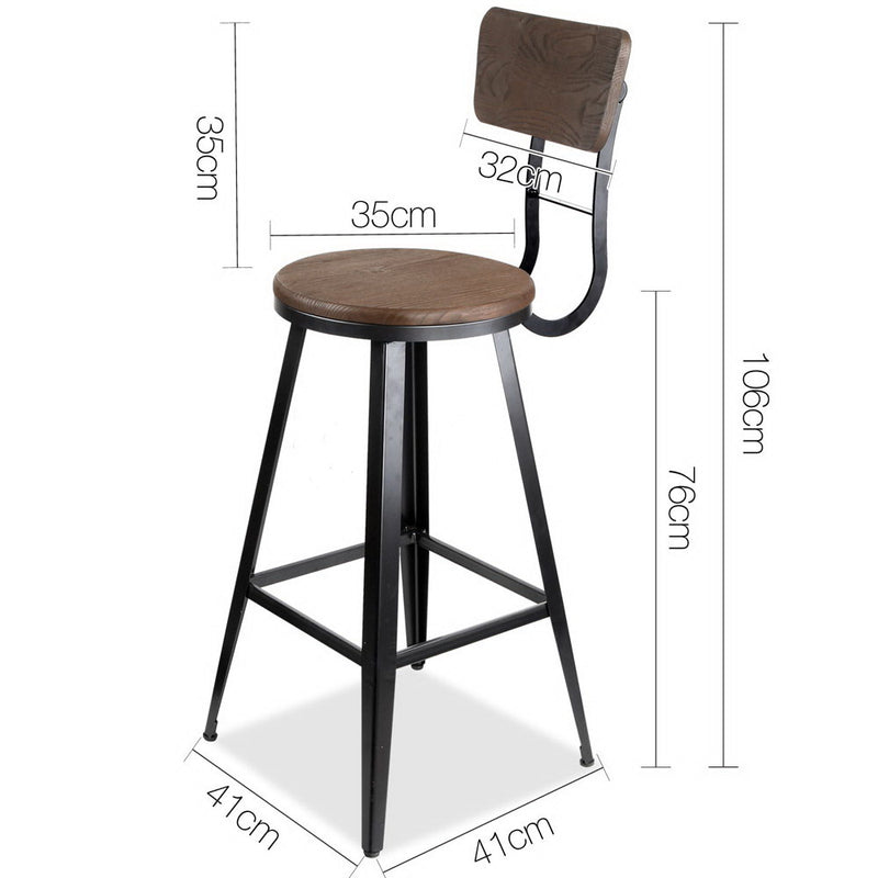 Industrial Swivel Bar Stool - Black