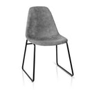 Set of 2 PU Leather Dining Chairs - Grey