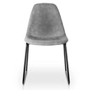 Set of 2 PU Leather Dining Chairs - Grey