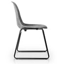 Set of 2 PU Leather Dining Chairs - Grey