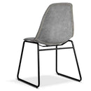 Set of 2 PU Leather Dining Chairs - Grey