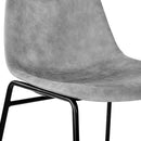 Set of 2 PU Leather Dining Chairs - Grey