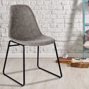 Set of 2 PU Leather Dining Chairs - Grey