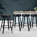 set of 4 DORIAN Bar Stools Retro Bar Stool PU Leather Dining Chair Steel 71cm Black